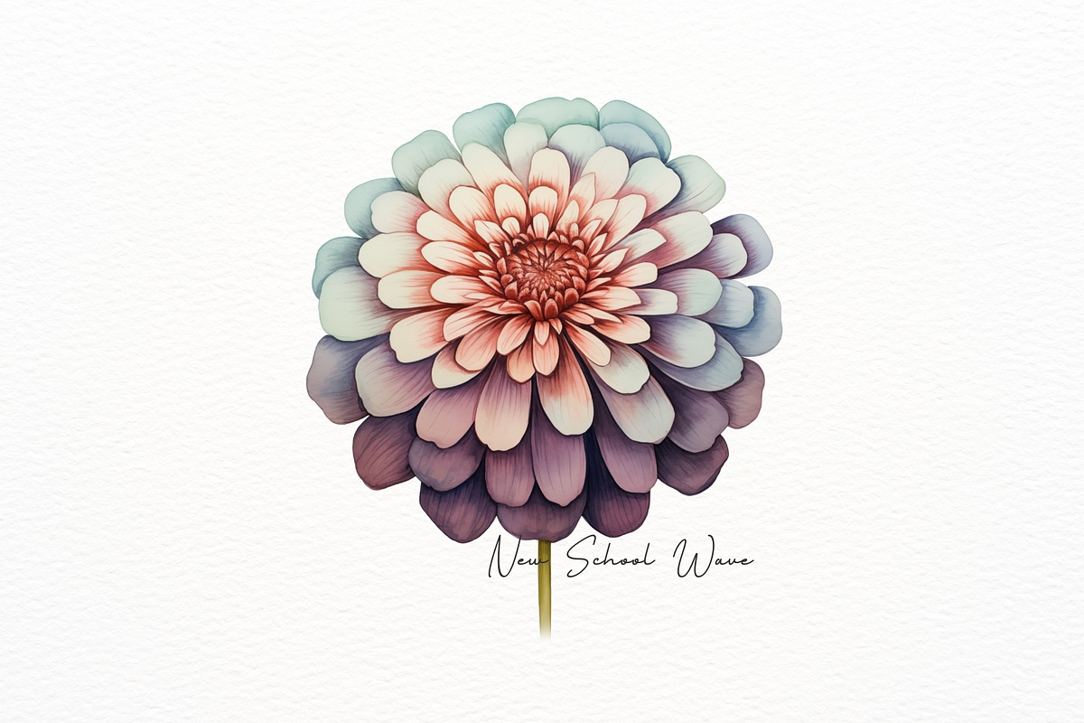 Vibrant Watercolor Zinnia Flower, a Decorative Illustration by New-School-Wave (Photo 2 of 5)