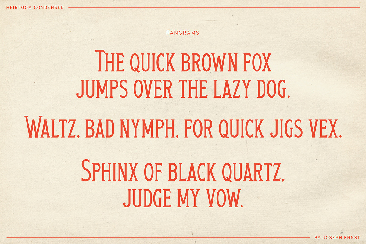 Heirloom Condensed, a Serif Font by Joseph Ernst Design Shop (Photo 5 of 7)