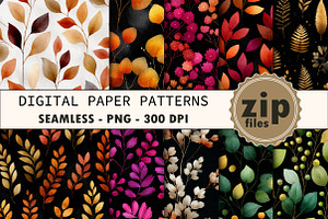 Aesthetic Leaves Seamless Pattern