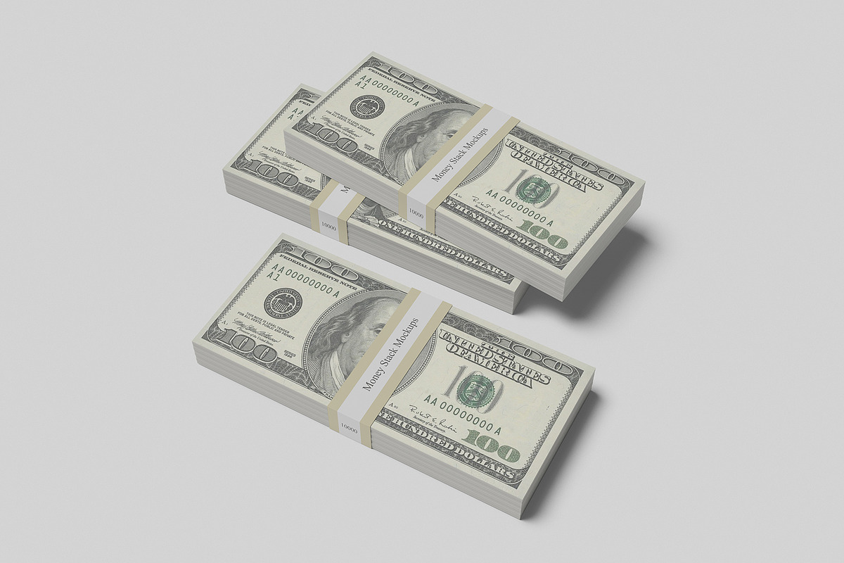 Money Stack Mockups, a Print Template by Pexelcorner (Photo 2 of 5)