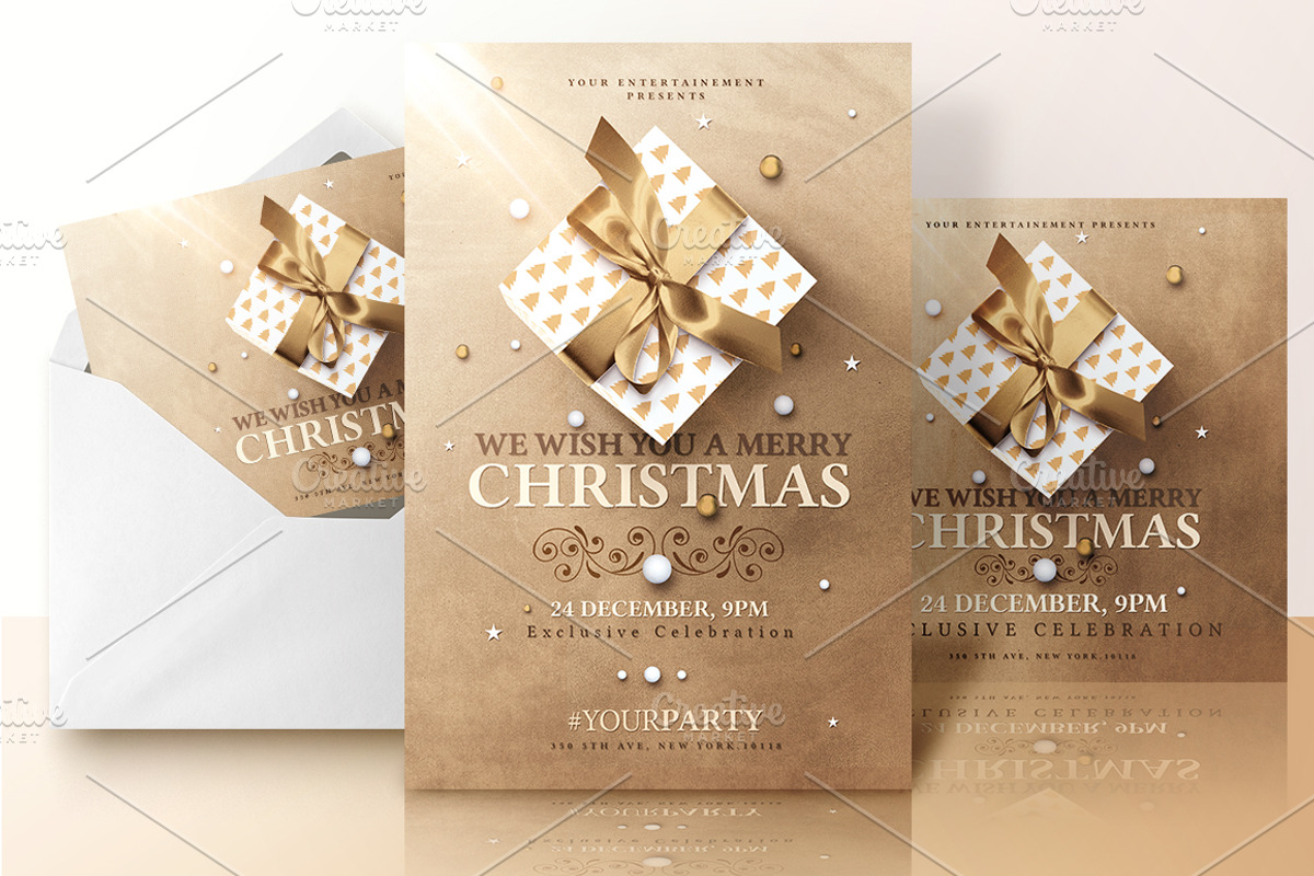 Christmas Invitations Psd Package v2, an Invitation Template by Rome B Creation (Photo 1 of 4)