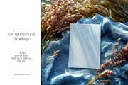 Blue 5x7 Invitation card mockup PSD, an Advertising Mockup by Blush Roses Print (Thumbnail 1 of 9)