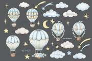 Teddy bear, hot air balloons clipart, an Animal Illustration by Solo Art Original (Thumbnail 3 of 8)