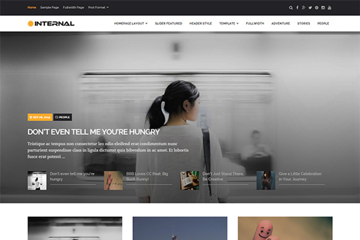 Internal - Blog/Magazine WP Theme, a WordPress Template by inditheme