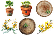 Watercolor Spring Gardening Clipart, an Illustration by Designworld (Thumbnail 2 of 5)