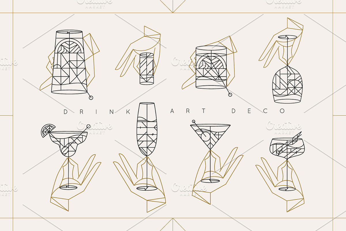 Drink Art Deco, a Decorative Illustration by Anna (Photo 1 of 5)