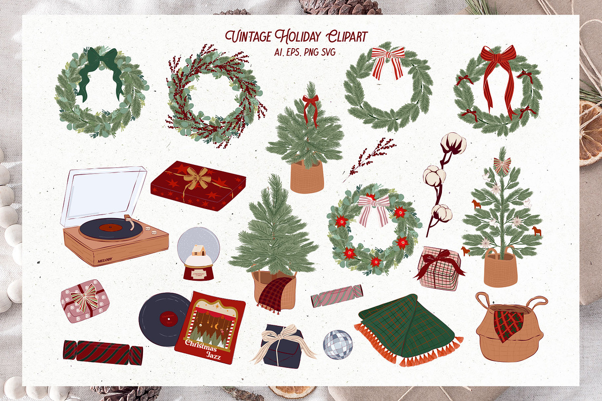 Christmas Carol Vintage Holiday Pack, an Object Graphic by Mio Buono (Photo 4 of 14)