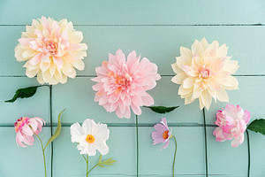 Crepe paper flowers stock photo containing paper flowers and dahlias