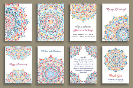 Mandala Greeting Cards, a Card Template by Amovitania