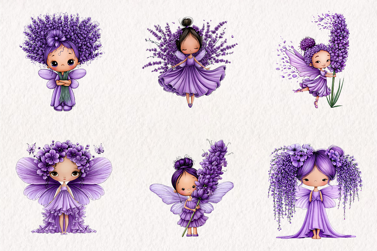 Cute Lavender Fairy Whimsical, a Seasonal Illustration by CreationArt (Photo 4 of 7)