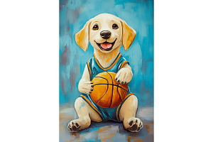 Labrador Retriever Boys Room Art, an Animal Illustration by Art Paradise Studios