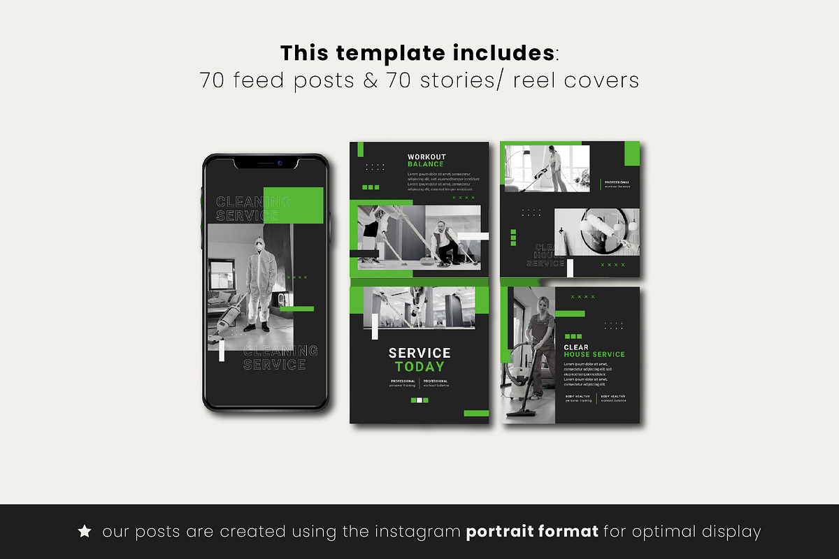 Cleaning Instagram Canva Templates preview 2