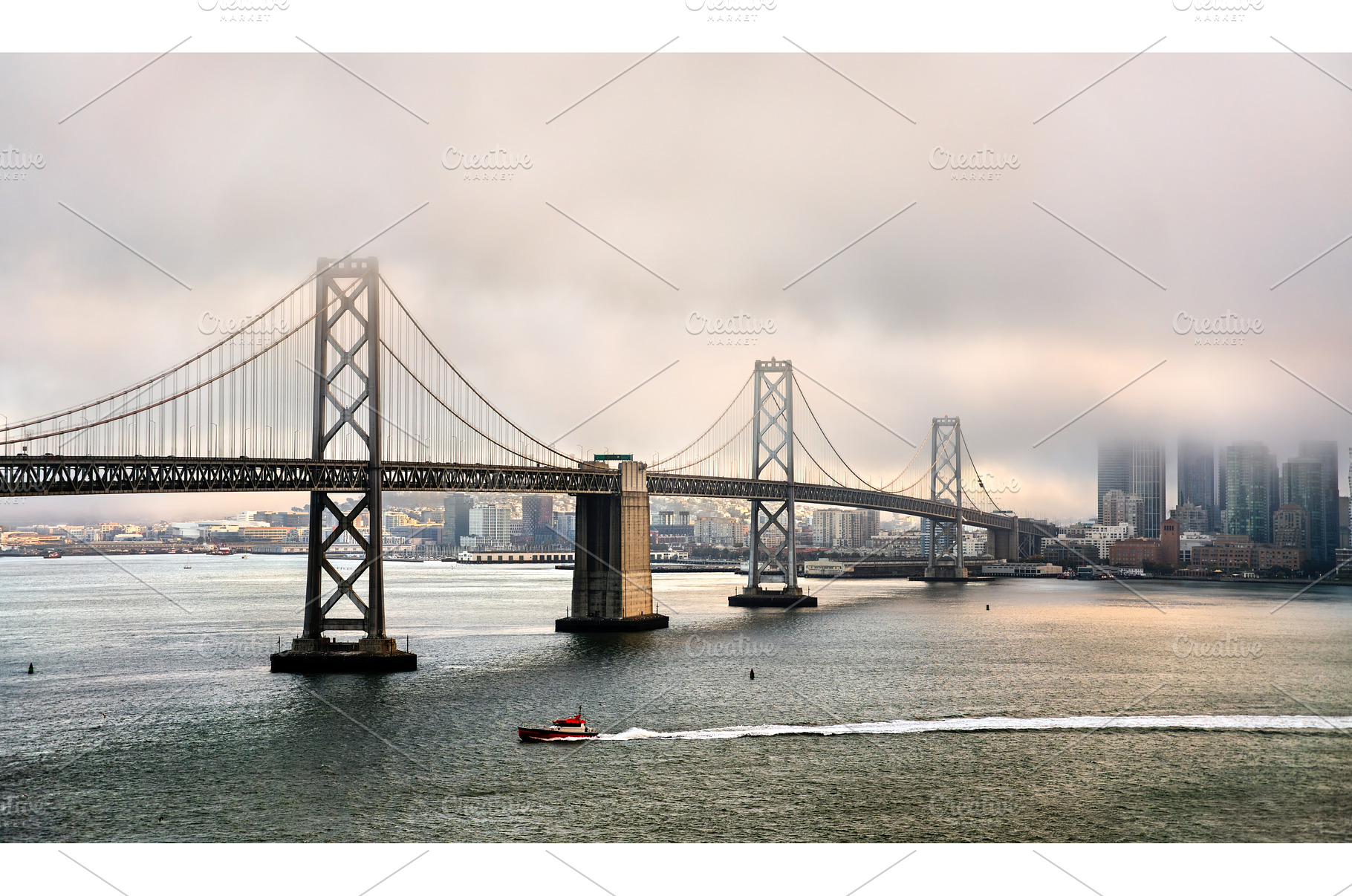 San Francisco-Oakland Bay Bridge on, an Architecture Photo by Leonid Andronov