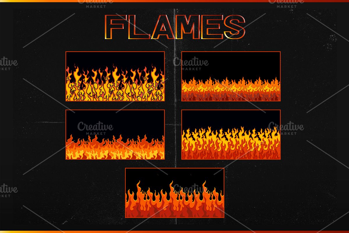 Flames seamless patterns pack, a Pattern Graphic by Gudiny (Photo 9 of 11)