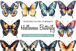 Watercolor Halloween Butterfly PNG, an Illustration by Craft Nest