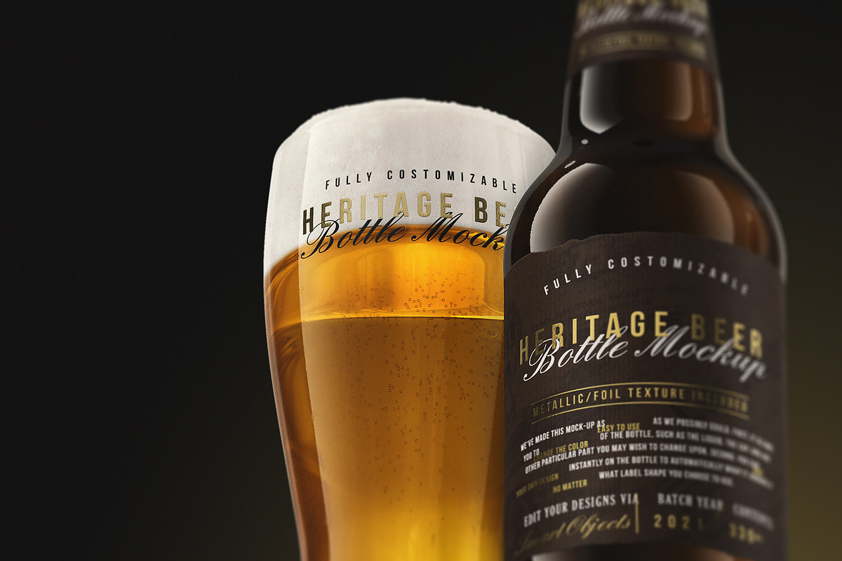 Beer Bottle Mockup V2, an Advertising Mockup by HexenDesigns (Photo 12 of 13)