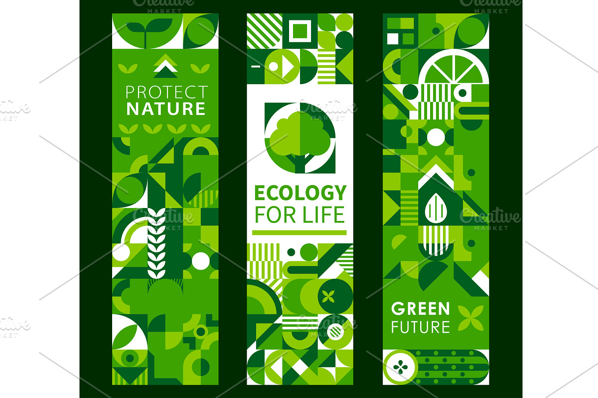 Save nature environment banners, a Seasonal Illustration by Buch&Bee