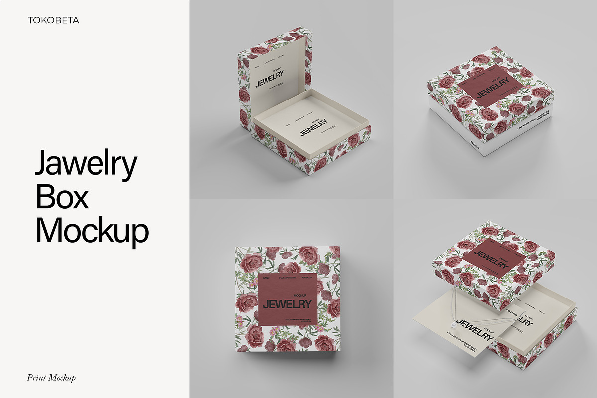 Jawelry Box Mockup, a Packaging Mockup by Tokobeta (Photo 1 of 9)