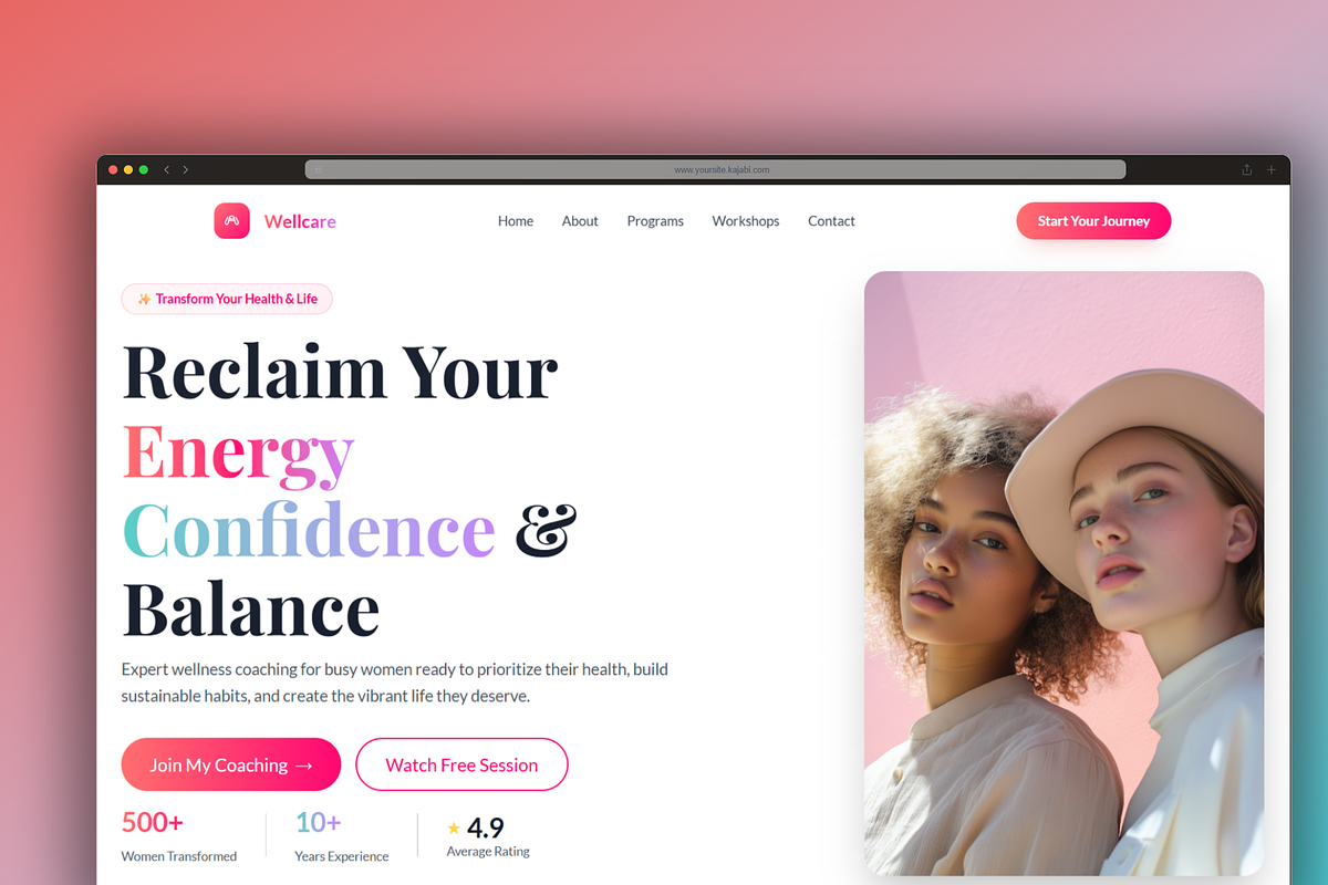 Wellcare - Kajabi Website Theme, a Landing Page Template by ZohairKhanLtd (Photo 2 of 2)