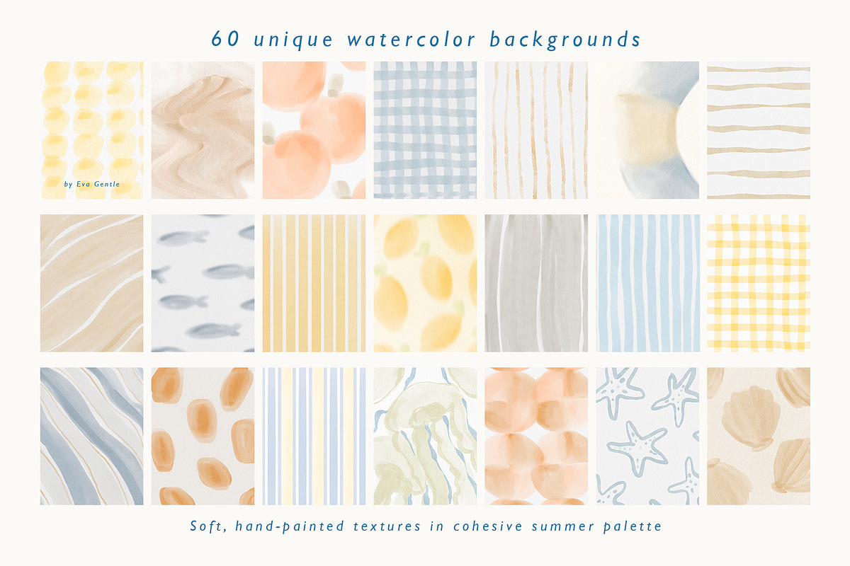 Soft Coast Watercolor Backgrounds, a Background Graphic by Eva Gentle (Photo 3 of 10)