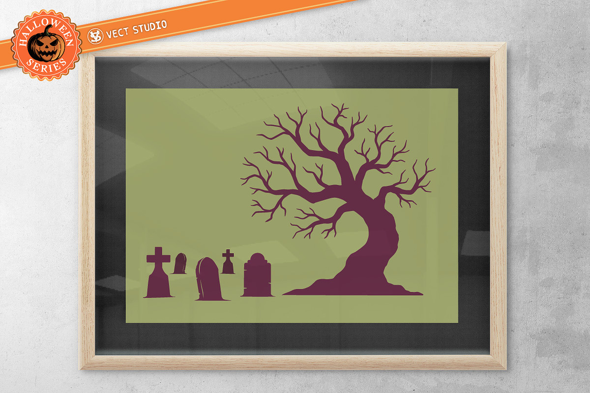 10 Tree & Tombstone Stamp Brushes, a Brush Add-On by vectstudio (Photo 8 of 10)