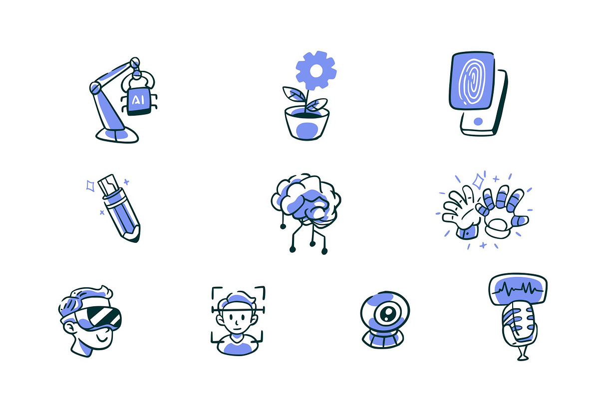 AI Icon Doodle Style Vol 2, an Object Graphic by SLAB! Design (Photo 2 of 3)