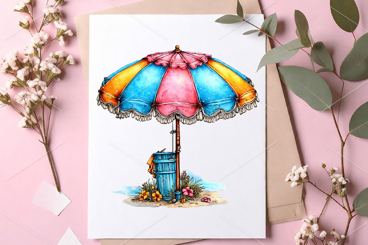 Watercolor Bright Summer Clipart PNG, an Illustration by Canvas Craft (Photo 7 of 7)