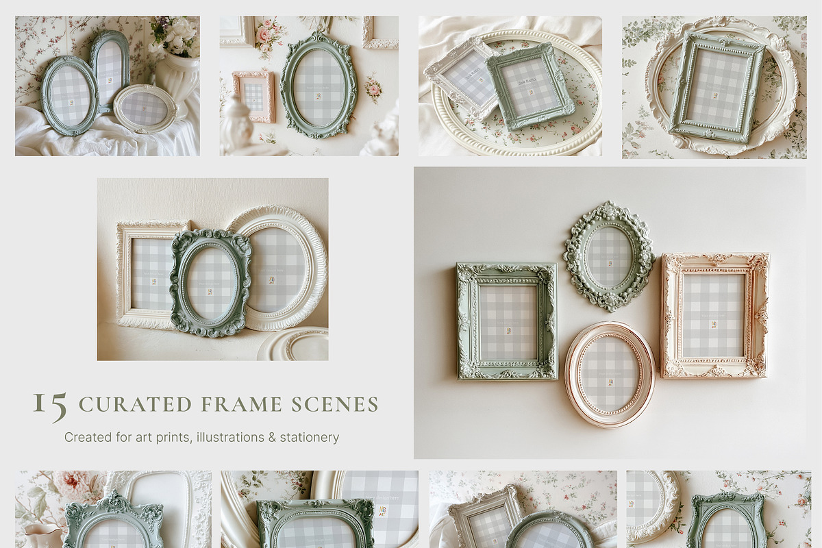 Château Bloom Vintage Frame Mockups, a Household Mockup by NikiArts (Photo 2 of 12)