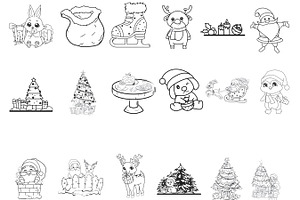 Christmas Elements Outlines Set 21