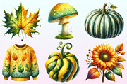 Yellow & Green Autumn Clipart PNG, a Graphic by CitraGraphics (Thumbnail 2 of 4)