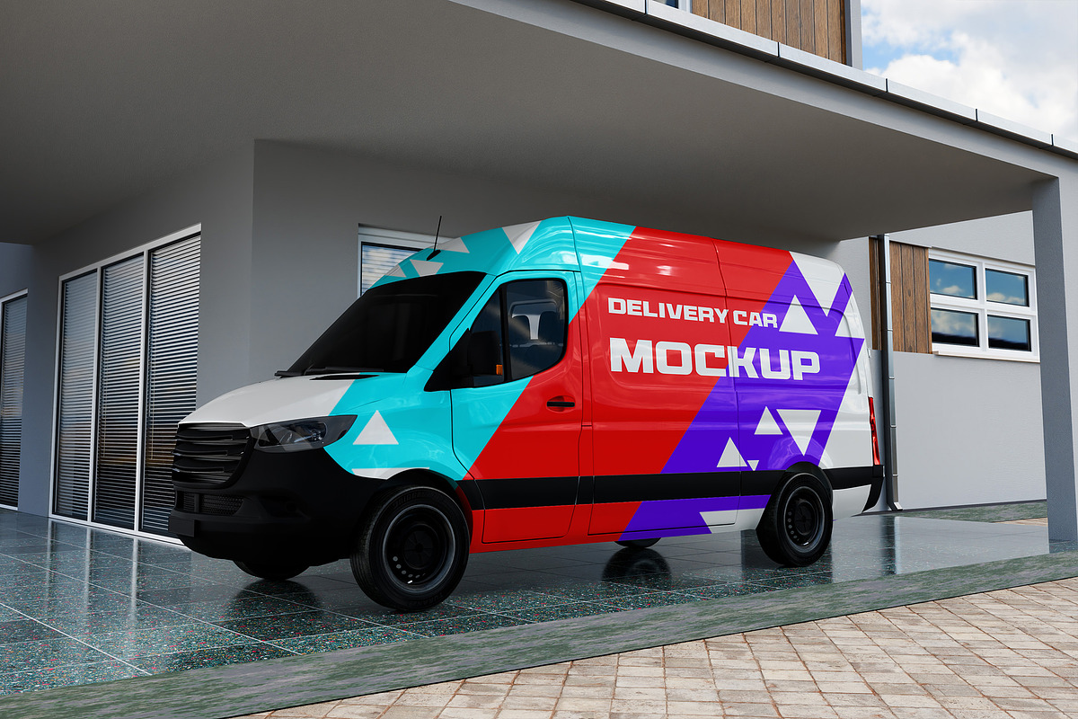 Delivery Car Mockup, an Advertising Mockup by Artlogs (Photo 1 of 5)
