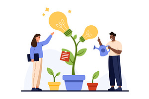 Creative Growth A Woman and Man, an Illustration by Flashvector