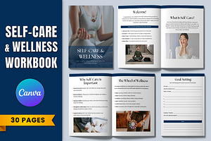 Self-Care & Wellness Workbook, a Marketing Template by Designmela01