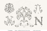 Antique Vintage Monogram Initial N, an Object Graphic by Antique Monograms (Thumbnail 4 of 4)
