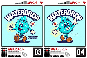 Waterdrop Cute Retro Cartoon