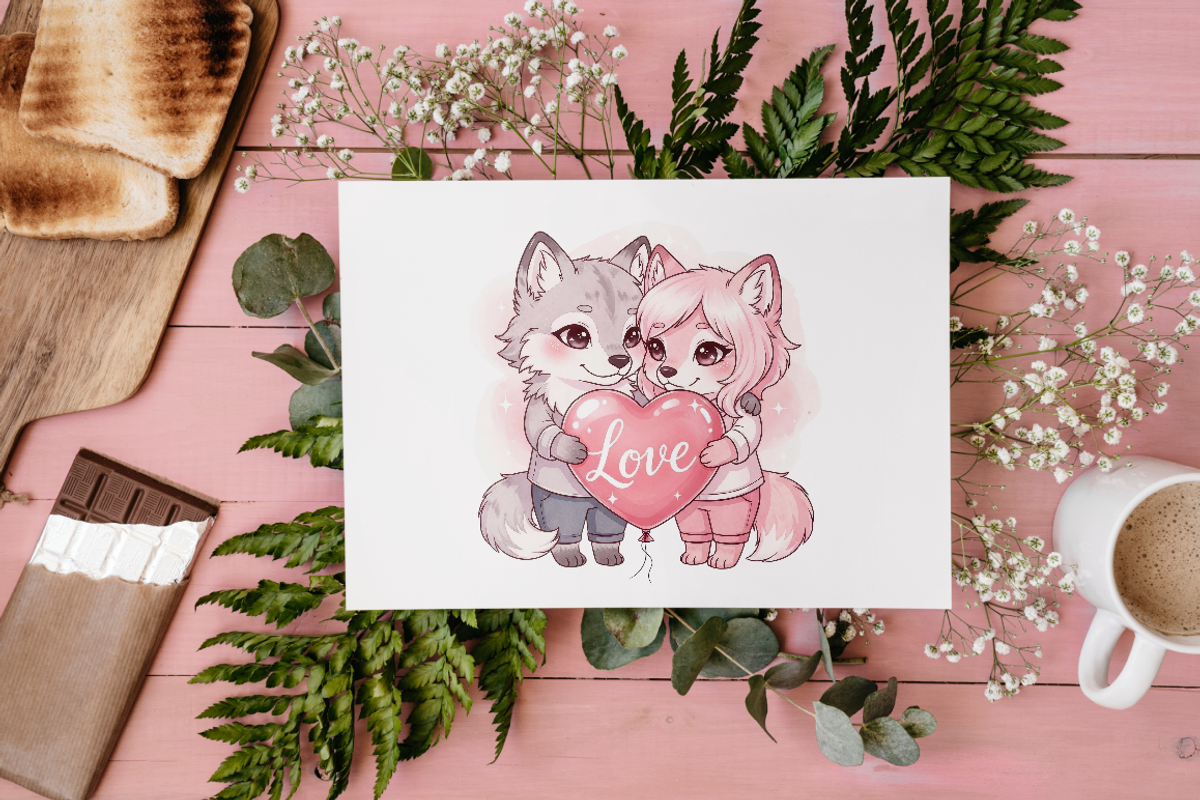 Pink Valentine Couple Animals PNG, an Animal Illustration by KennedyStudio (Photo 5 of 5)
