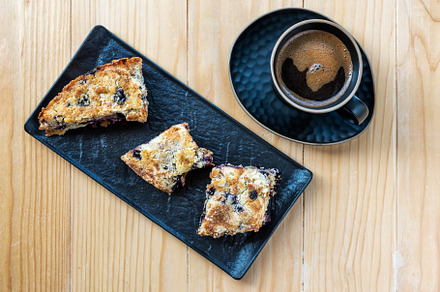 Apple Blueberry Pie and Coffee, a Background Photo by wr7 Media