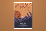 Hand Drawn Space Meteor Flyer, a Flyer Template by ashenterprise (Thumbnail 1 of 2)