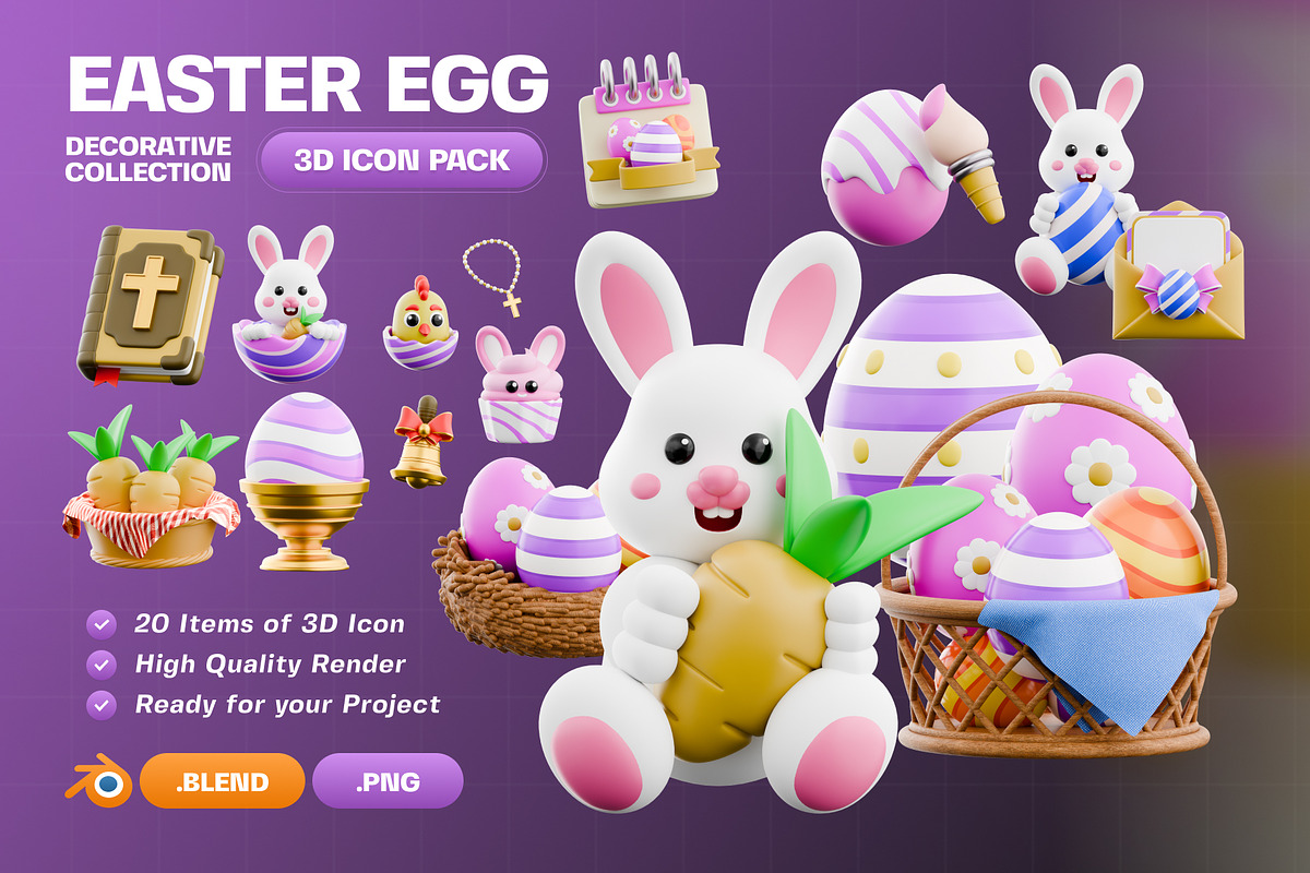 Easter Egg 3D Icon Pack, an Object 3D Model by Haps Space (Photo 1 of 4)