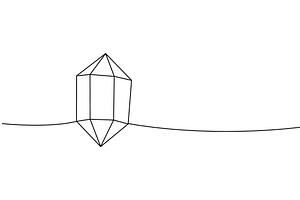Glow gemstone one line continuous, an Object Illustration by GraphiShop