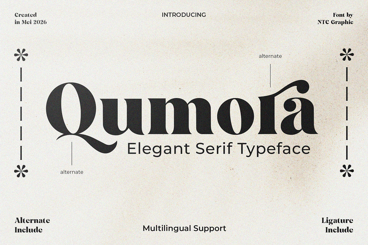 Qumora – Elegant Serif Typeface, a Serif Font by NTC Graphic (Photo 1 of 20)