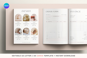 Wholesale line sheet Canva Template