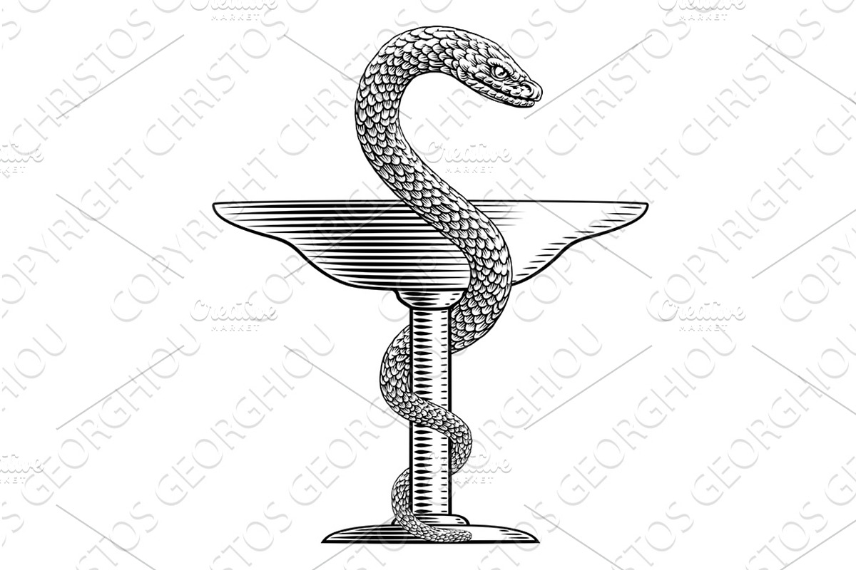 Bowl of Hygeia Snake Medical, a Healthcare Illustration by Christos Georghiou