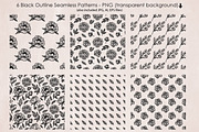 Black Outline Peony Flowers Set, an Illustration by ArtIrisArt (Thumbnail 3 of 13)