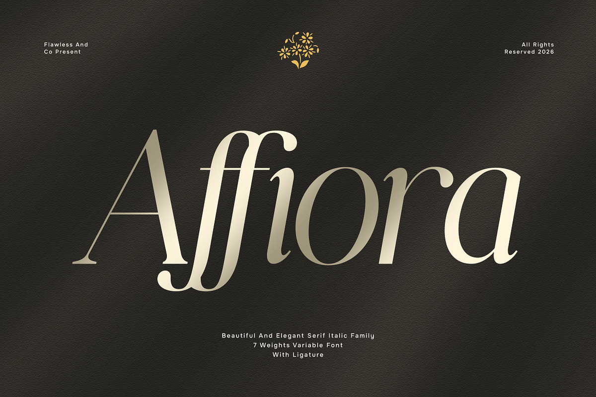 Affiora - Elegant Italic Serif Font, a Serif Font by Flawless And Co (Photo 1 of 10)