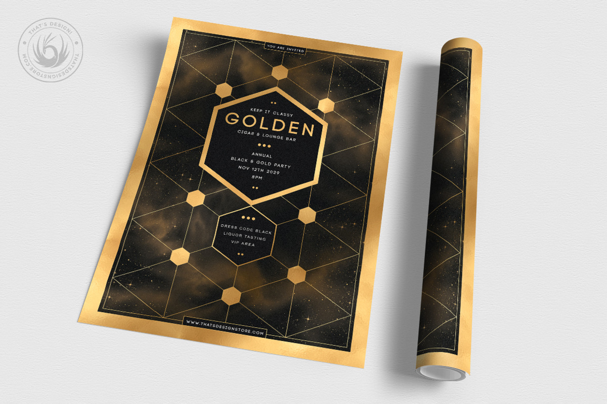 Black and Gold Flyer Template V21, a Flyer Template by ThatsDesignArt (Photo 3 of 7)