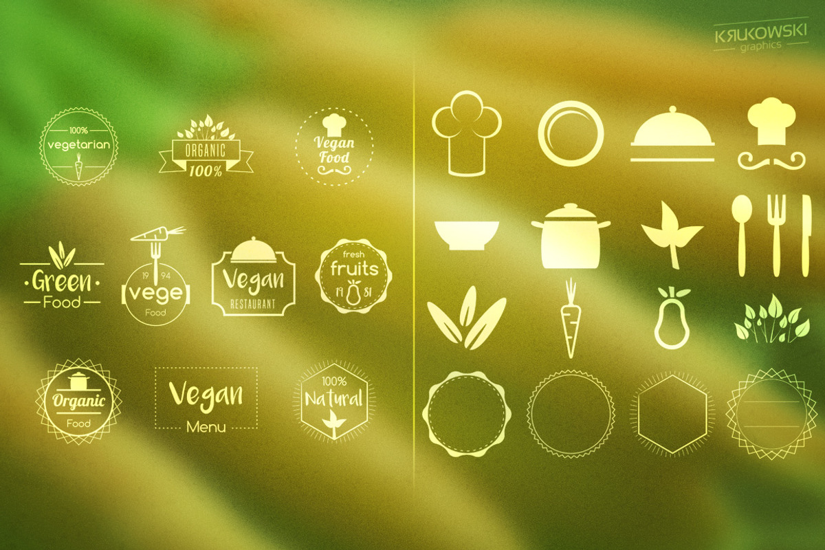 Vegan Food Badges Logos, a Branding & Logo Template by Krukowski Graphics (Photo 4 of 5)