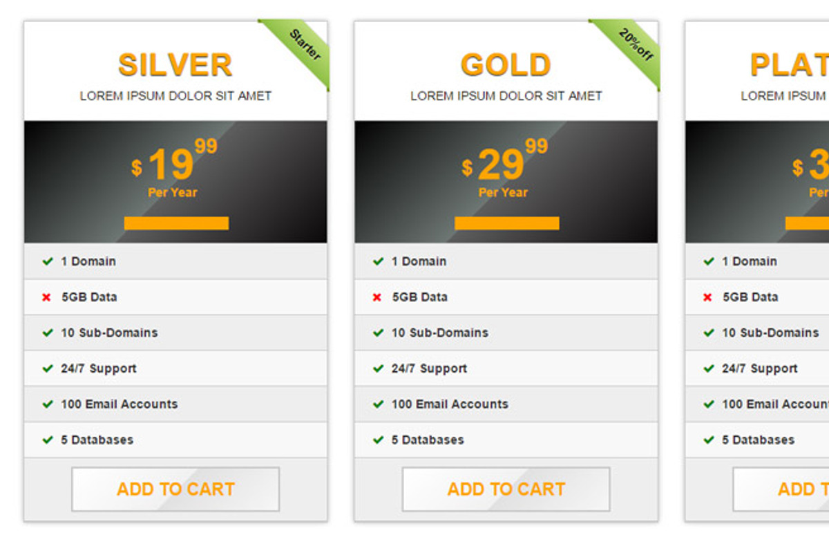 Minima-Responsive Pricing Table, a Bootstrap Template by Raheel Javed Designs (Photo 2 of 5)