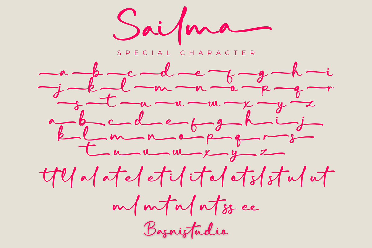 Sailma – Handwritten Font, a Handwritten Font by Basnistudio (Photo 12 of 13)