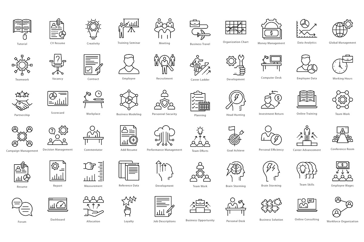 1270 Business Line Icons, an Outline Icon by Creative Stall (Photo 7 of 22)